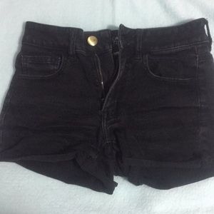 Black American Eagle Super Stretch Jean Shorts